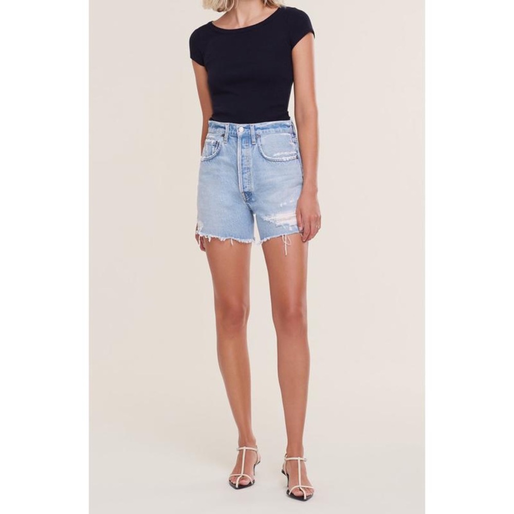 AGOLDE Riley High Rise Slim Leg Shorts - Picture 6 of 12